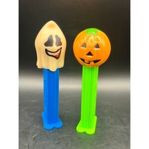 Vintage PEZ Halloween Ghost and Pumpkin Candy Dispensers EU Made‎ Set
